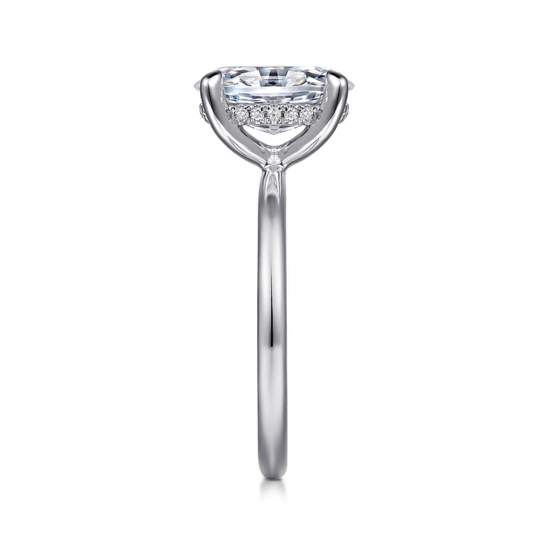 Cari - Platinum Oval Diamond Engagement Ring - 0.05 ct - Shot 5