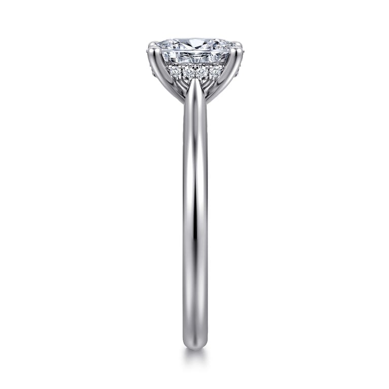 Azucena - Platinum Oval Solitaire Diamond Engagement Ring - 0.05 ct - Shot 5