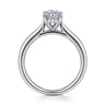Azucena - Platinum Oval Solitaire Diamond Engagement Ring - 0.05 ct