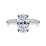 Azucena - Platinum Oval Solitaire Diamond Engagement Ring - 0.06 ct