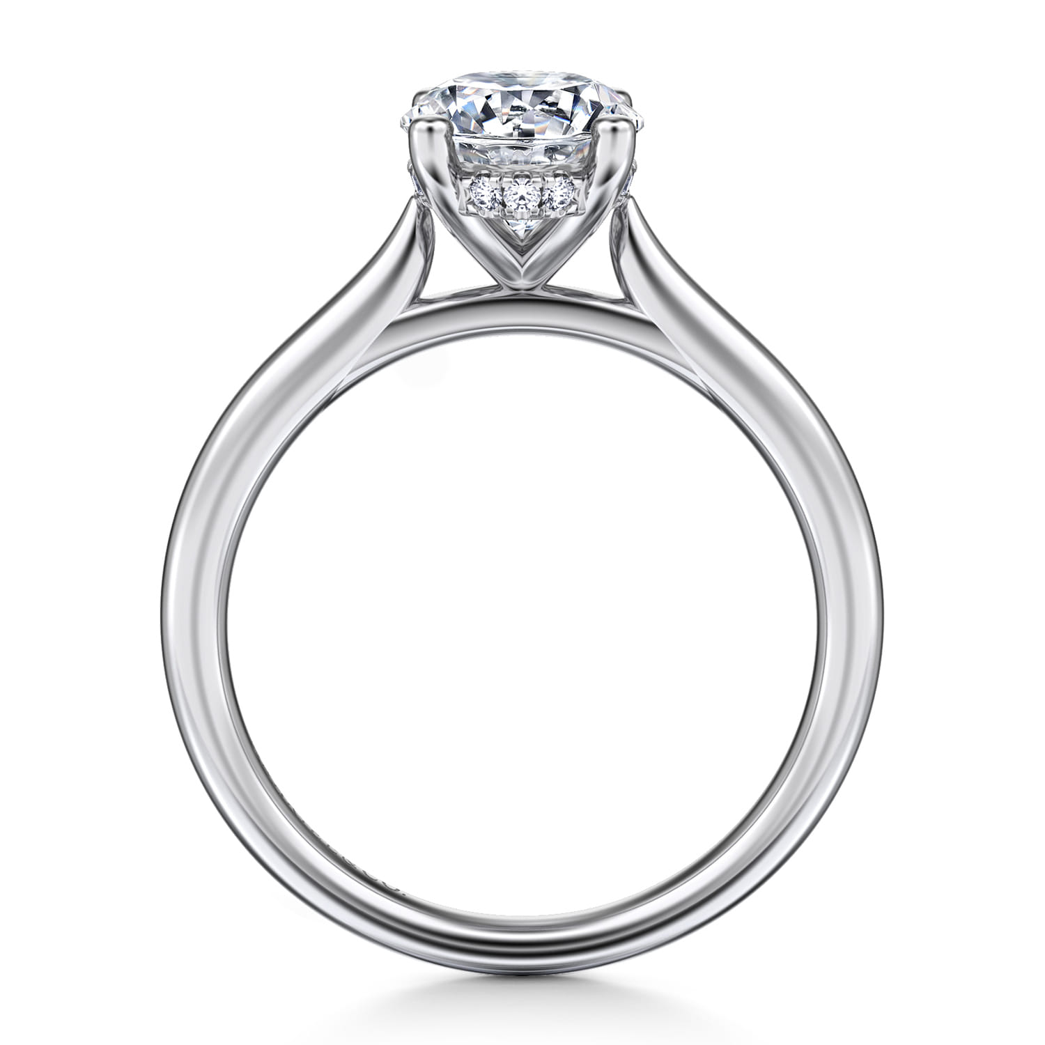 Azucena - Platinum Oval Solitaire Diamond Engagement Ring - 0.06 ct - Shot 2