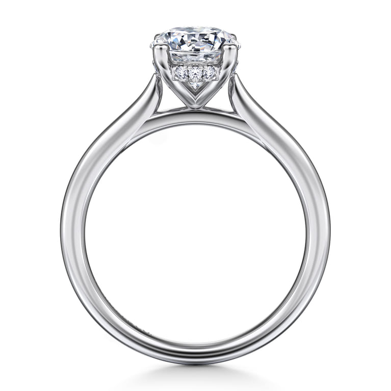 Azucena - Platinum Oval Solitaire Diamond Engagement Ring - 0.06 ct - Shot 2