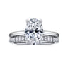 Azucena - Platinum Oval Solitaire Diamond Engagement Ring - 0.06 ct