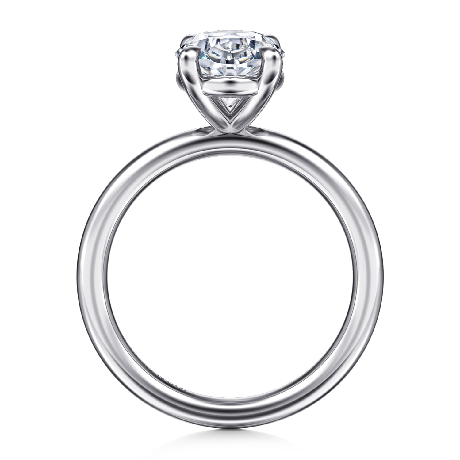 Lark - Platinum Oval Solitaire Engagement Ring - Shot 2