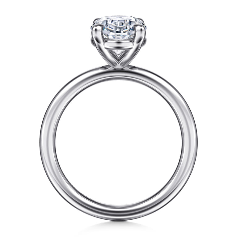 Lark - Platinum Oval Solitaire Engagement Ring - Shot 2