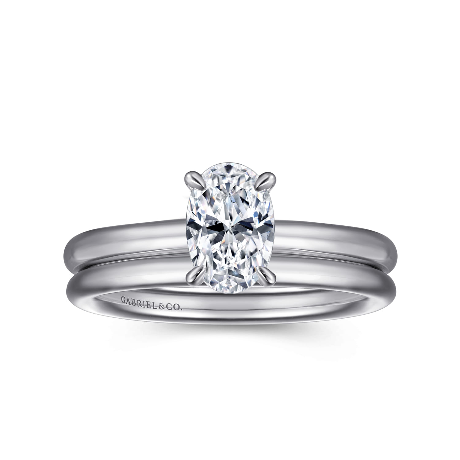 Lark - Platinum Oval Solitaire Engagement Ring - Shot 4