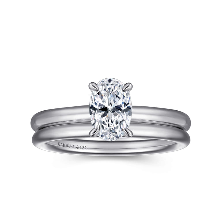Lark - Platinum Oval Solitaire Engagement Ring - Shot 4