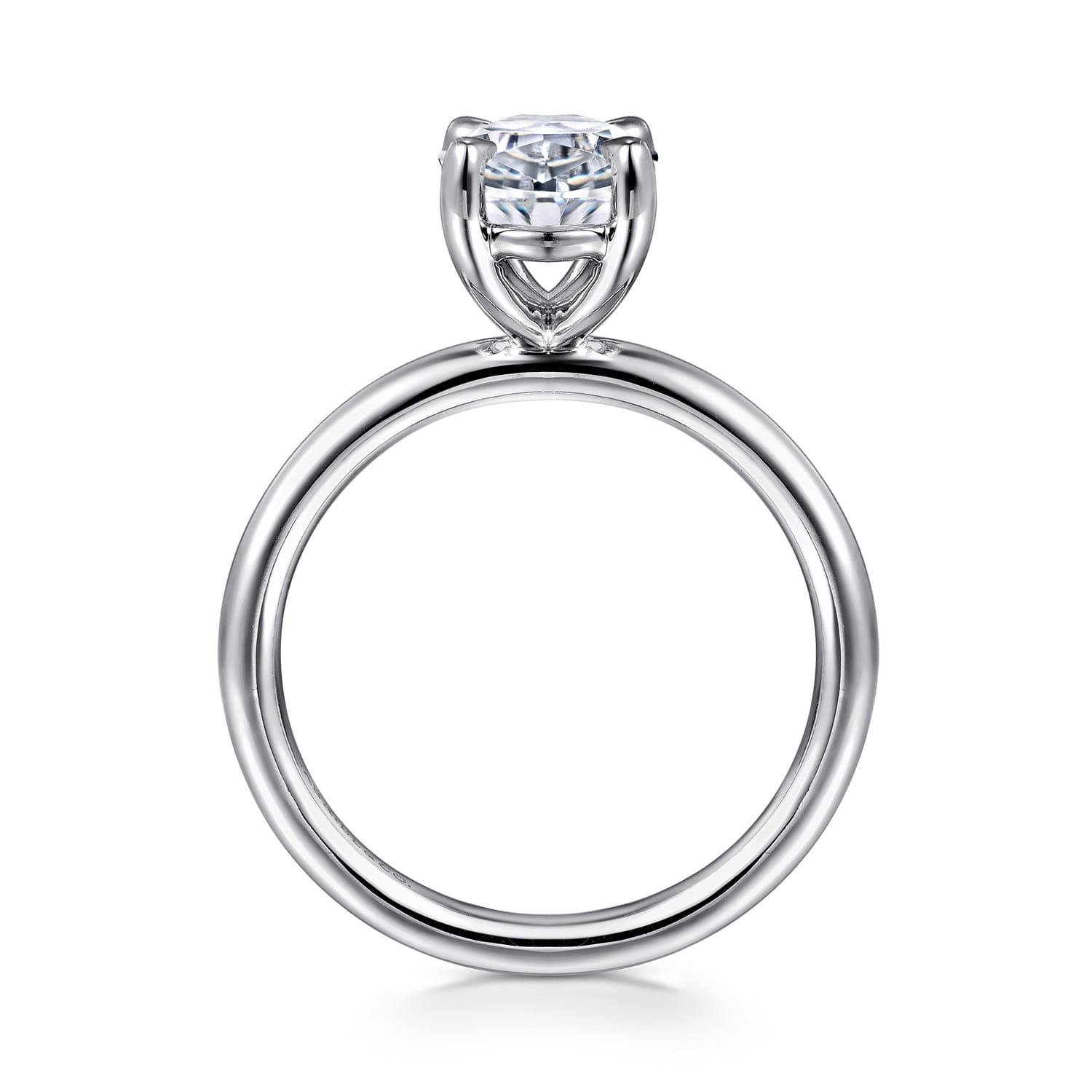 Lark - Platinum Oval Solitaire Engagement Ring - Shot 2