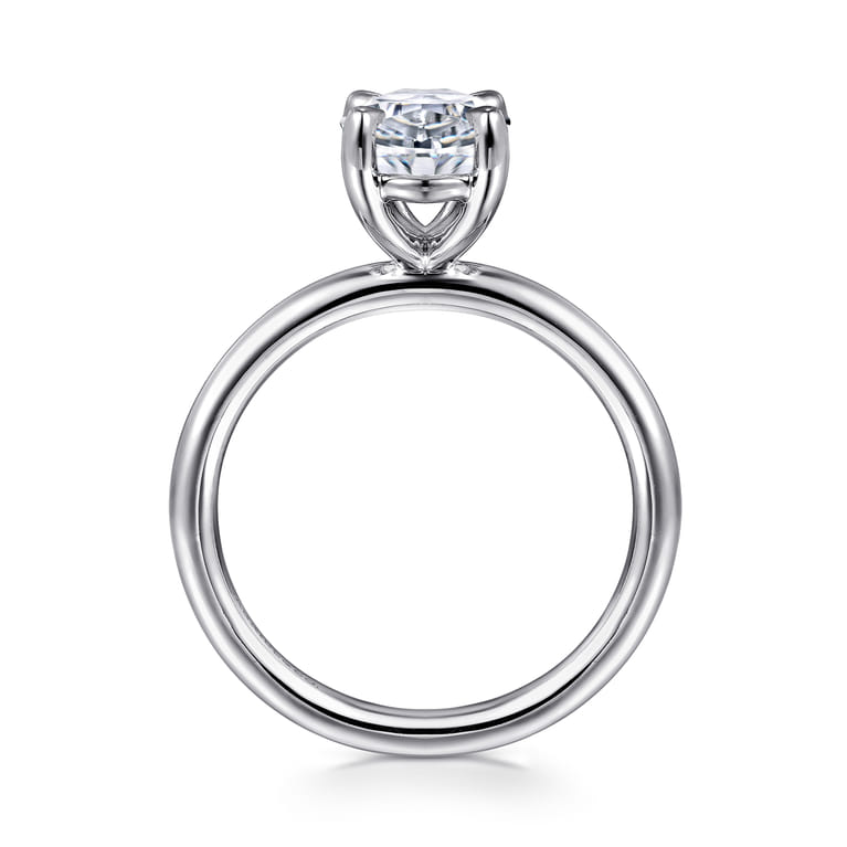 Lark - Platinum Oval Solitaire Engagement Ring - Shot 2