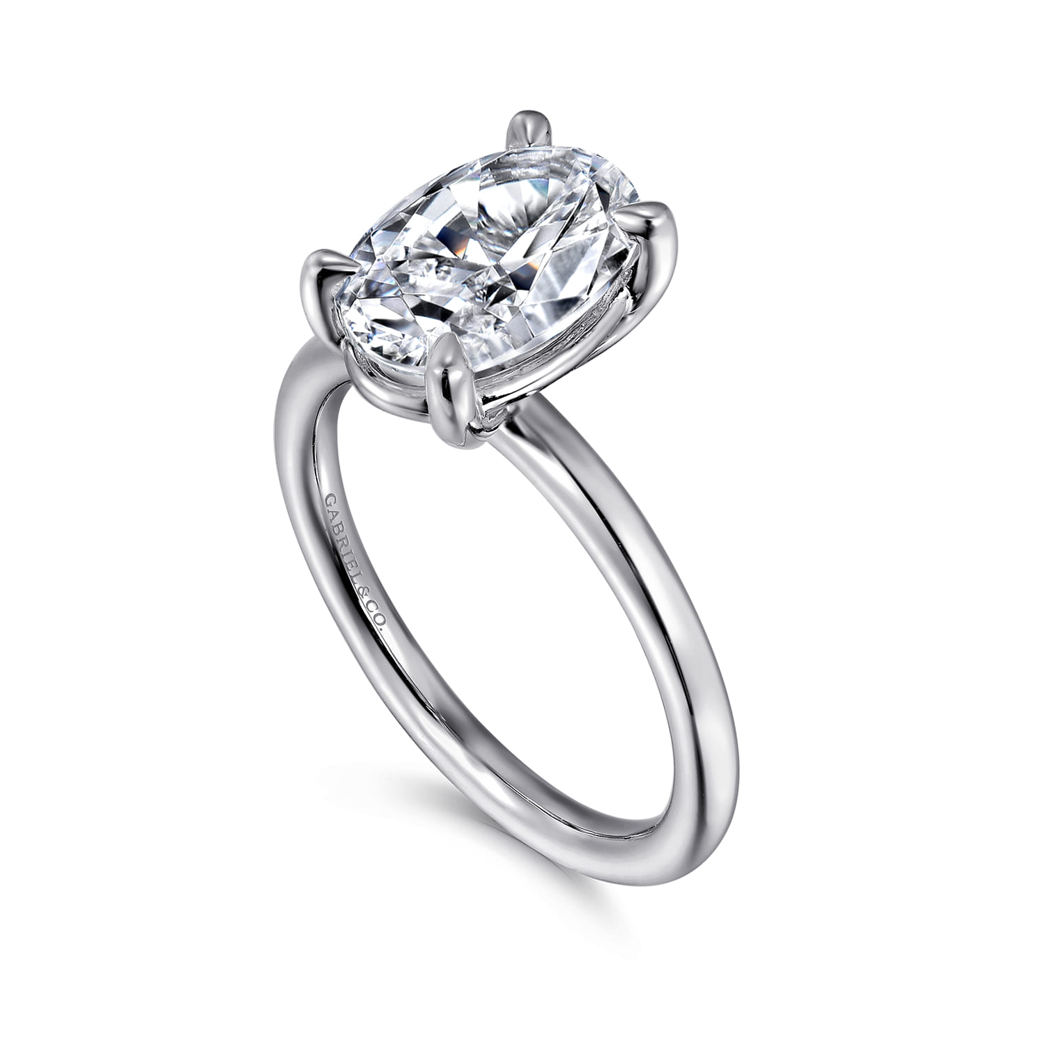 Lark - Platinum Oval Solitaire Engagement Ring - Shot 3