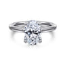 Nola - Platinum Oval Lotus Diamond Solitaire Engagement Ring