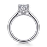 Nola - Platinum Oval Lotus Diamond Solitaire Engagement Ring