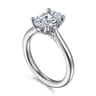 Nola - Platinum Oval Lotus Diamond Solitaire Engagement Ring