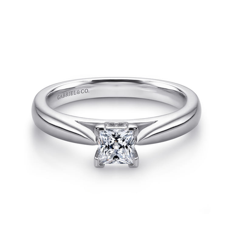 Polly - Platinum Princess Cut Diamond Engagement Ring - 0.01 ct - Shot 1