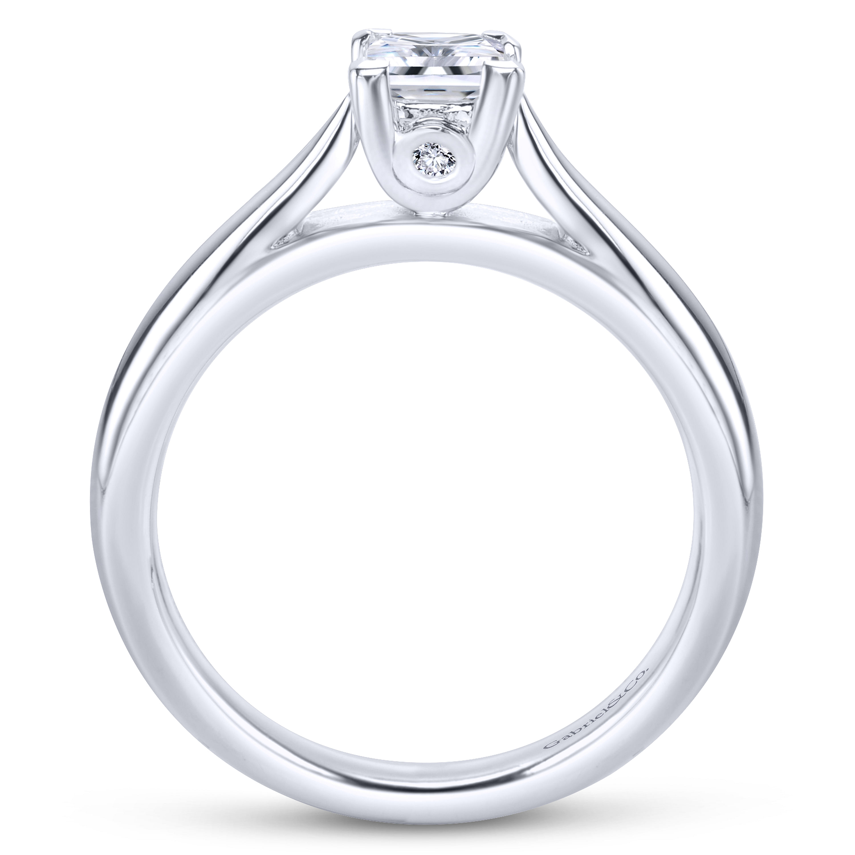 Polly - Princess Cut Diamond Engagement Ring in Platinum - 0.01 ct - Shot 2