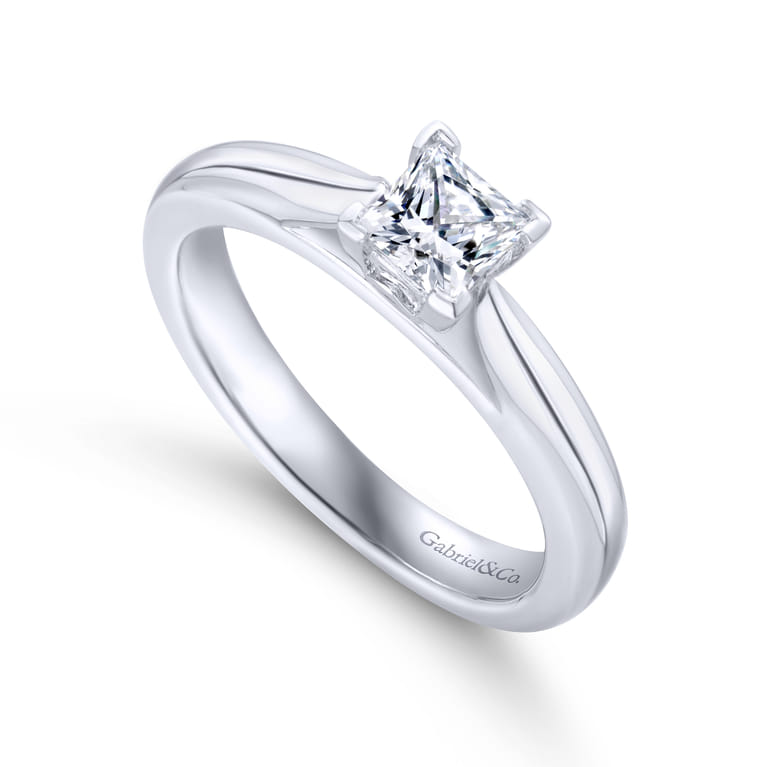 Polly - Platinum Princess Cut Diamond Engagement Ring - 0.01 ct - Shot 3