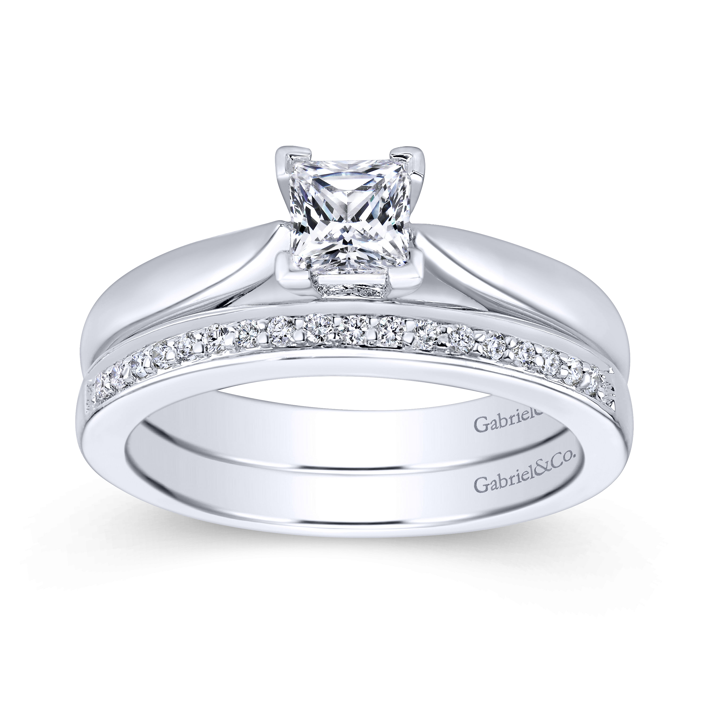Polly - Princess Cut Diamond Engagement Ring in Platinum - 0.01 ct - Shot 4