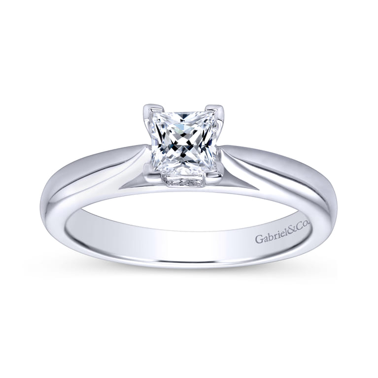 Polly - Platinum Princess Cut Diamond Engagement Ring - 0.01 ct - Shot 5