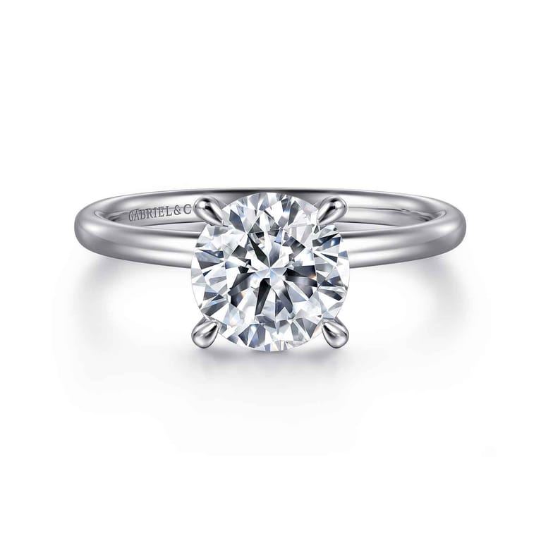 Elia - Platinum Solitaire Round Diamond Engagement Ring - 0.06 ct - Shot 1