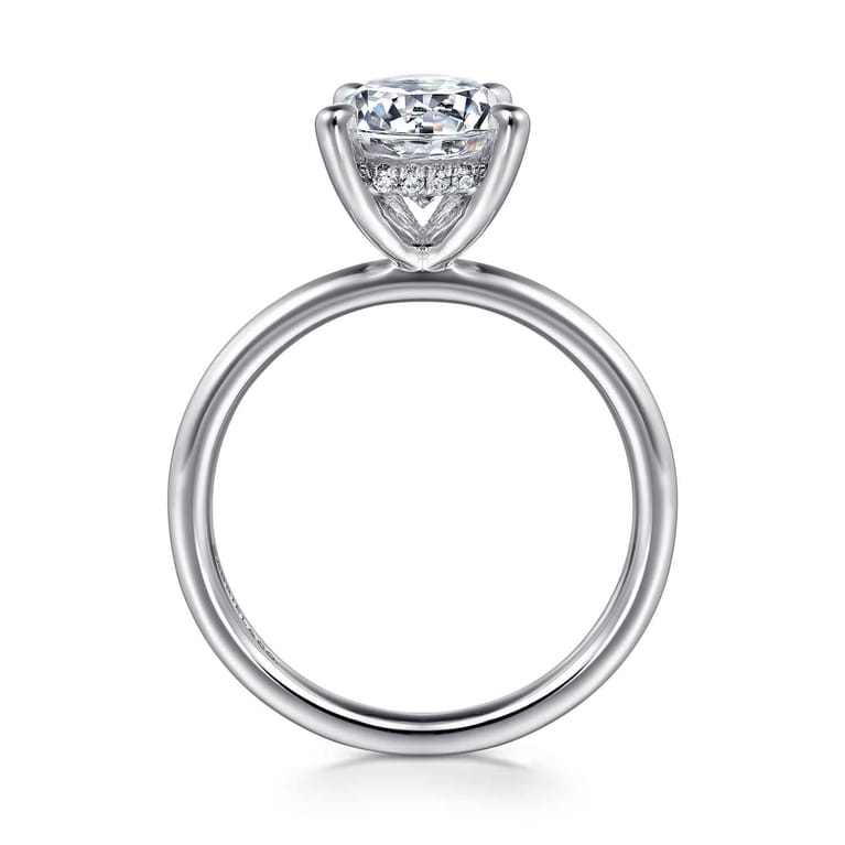Elia - Platinum Solitaire Round Diamond Engagement Ring - 0.06 ct - Shot 2