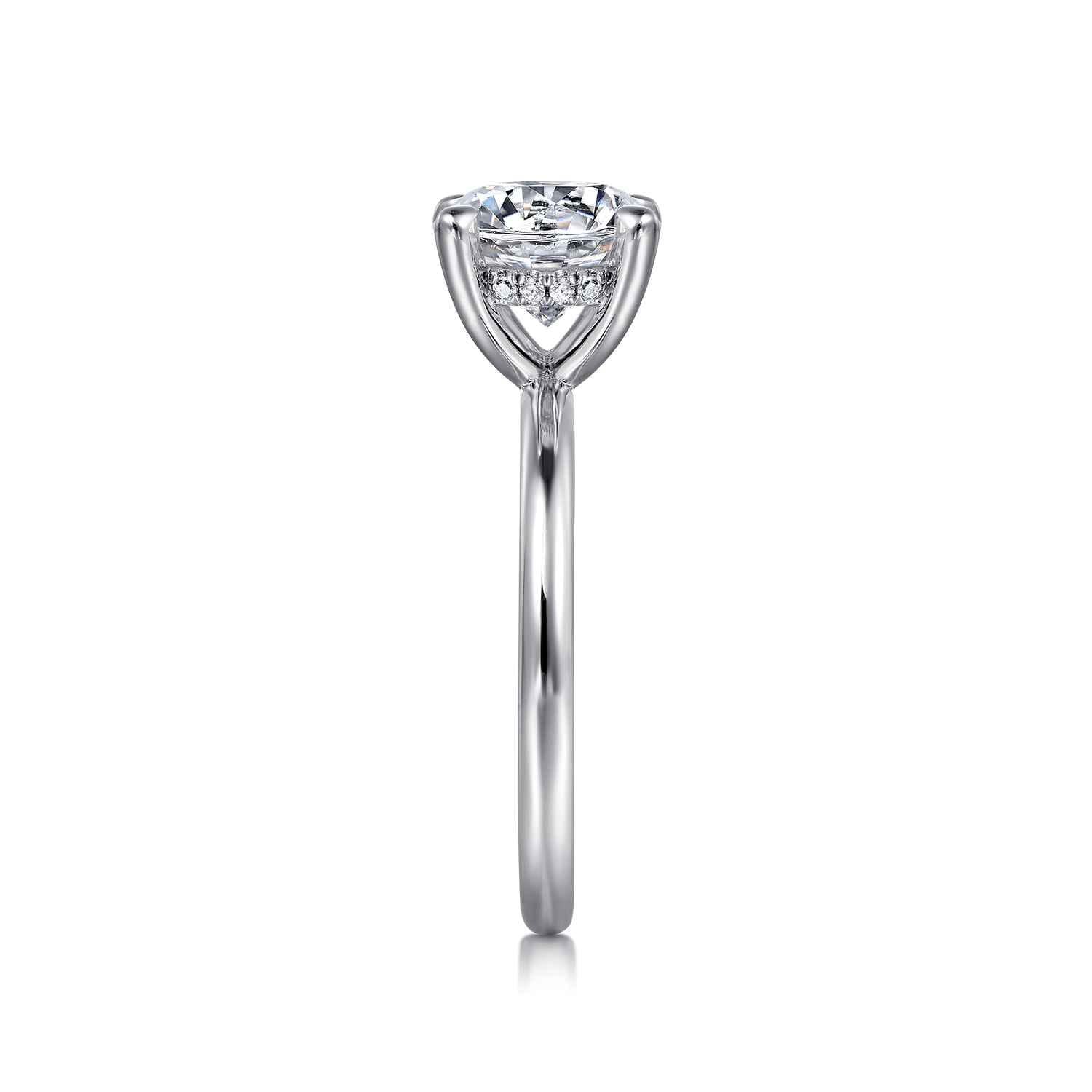 Elia - Platinum Solitaire Round Diamond Engagement Ring - 0.06 ct - Shot 4