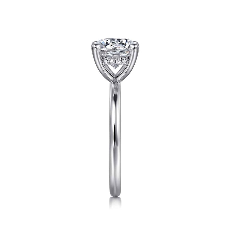 Elia - Platinum Solitaire Round Diamond Engagement Ring - 0.06 ct - Shot 4
