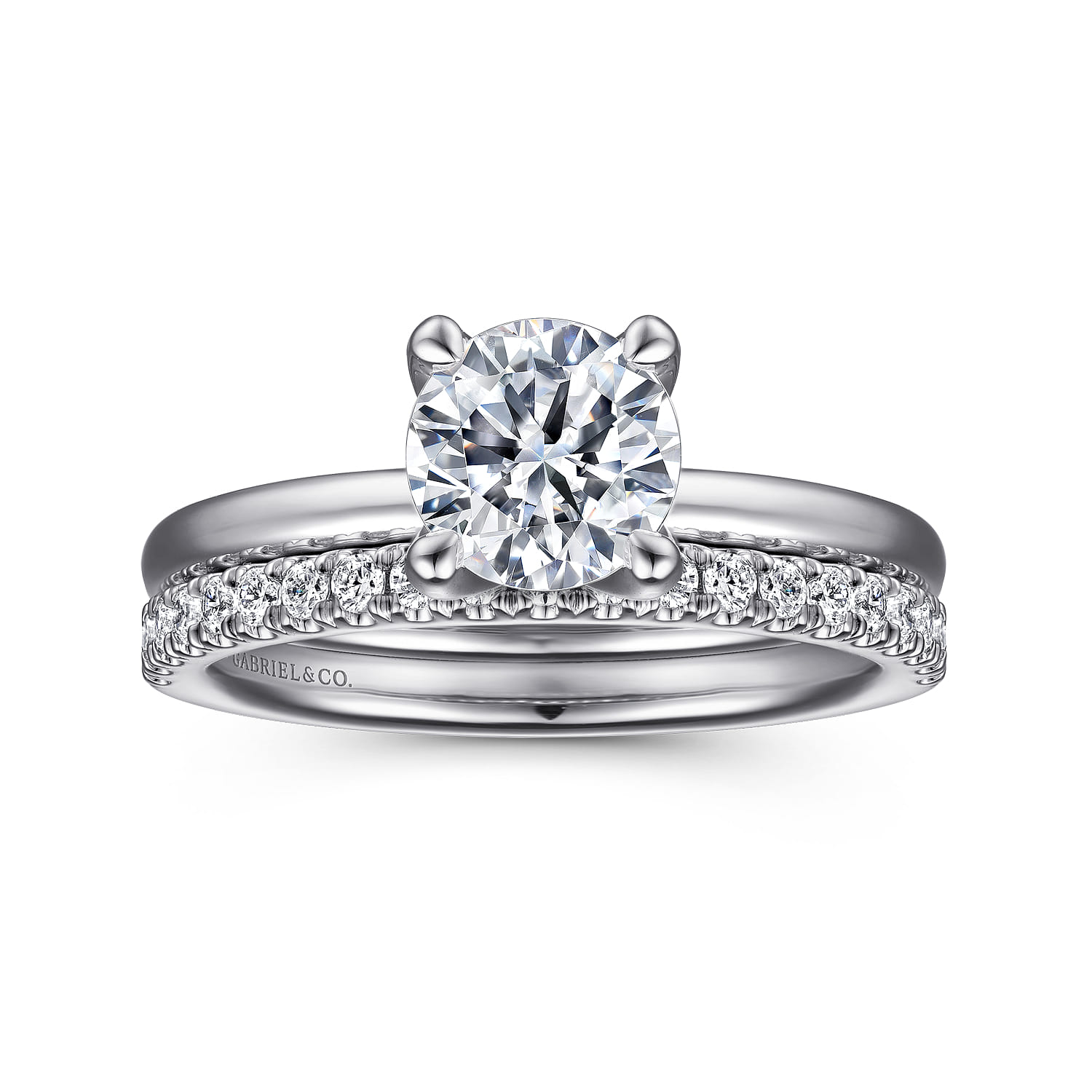 Evelynn - Platinum Round Solitaire Diamond Engagement Ring - 0.04 ct - Shot 4