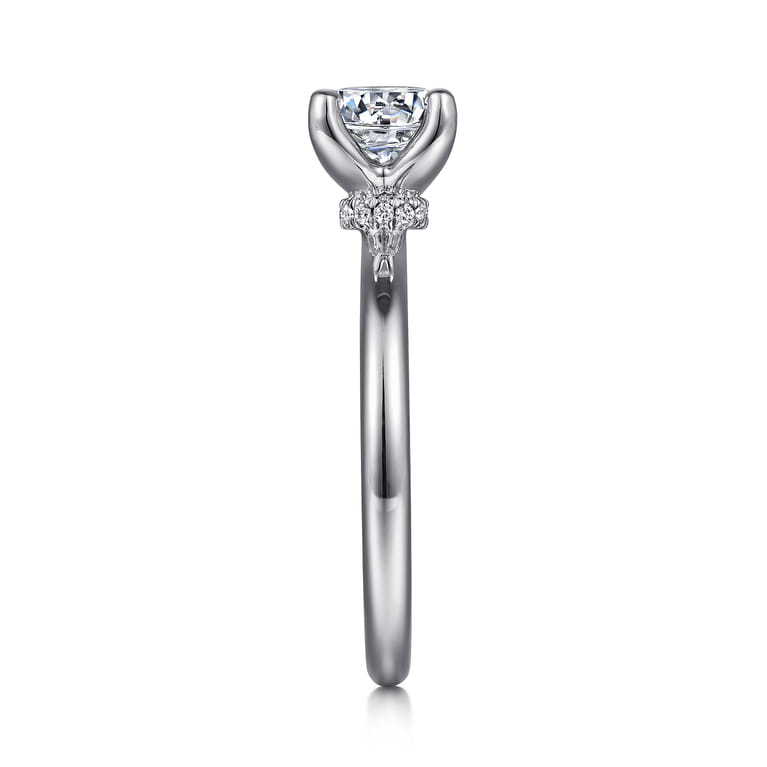 Evelynn - Platinum Round Solitaire Diamond Engagement Ring - 0.04 ct - Shot 5