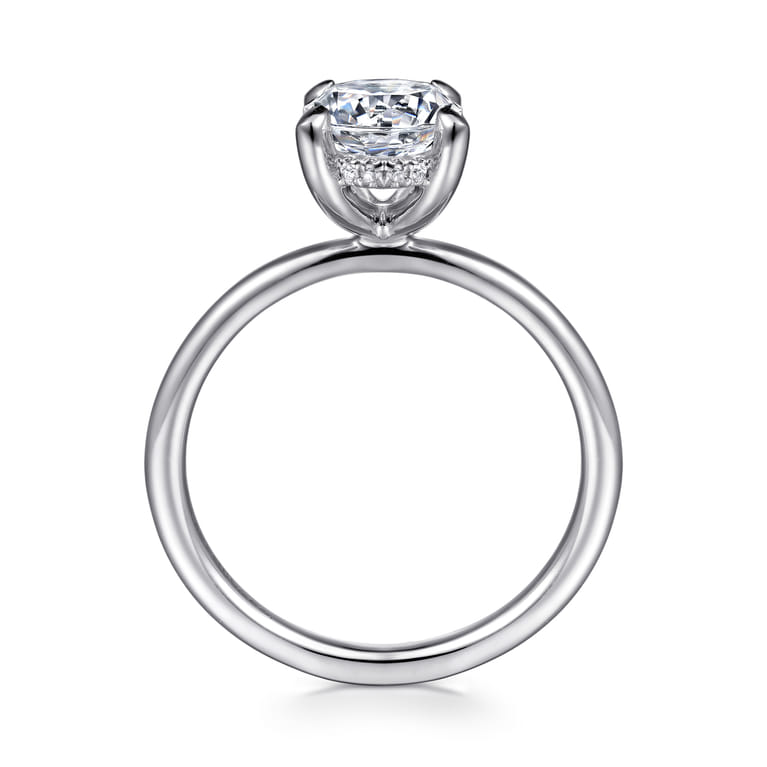 Cari - Platinum Round Diamond Engagement Ring - 0.06 ct - Shot 2