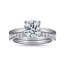 Cari - Platinum Round Diamond Engagement Ring - 0.06 ct