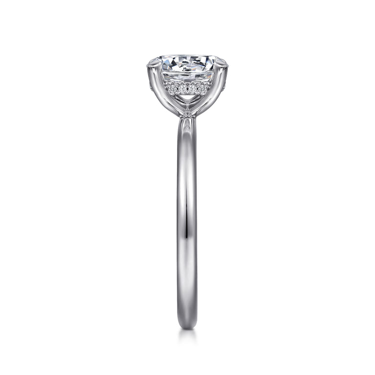 Cari - Platinum Round Diamond Engagement Ring - 0.06 ct - Shot 5