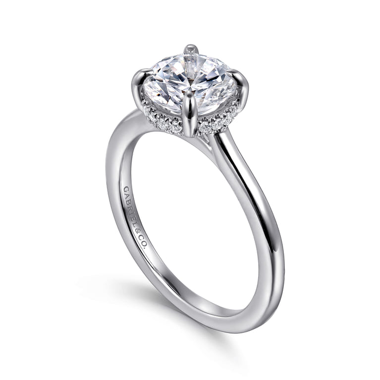 Aldon - Platinum Round Diamond Engagement Ring - 0.08 ct - Shot 3