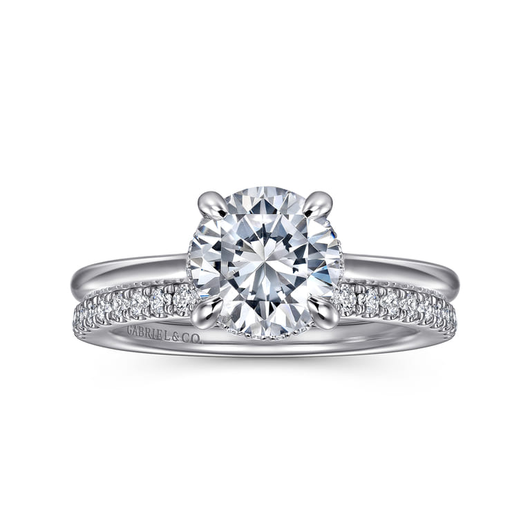 Aldon - Platinum Round Diamond Engagement Ring - 0.08 ct - Shot 4
