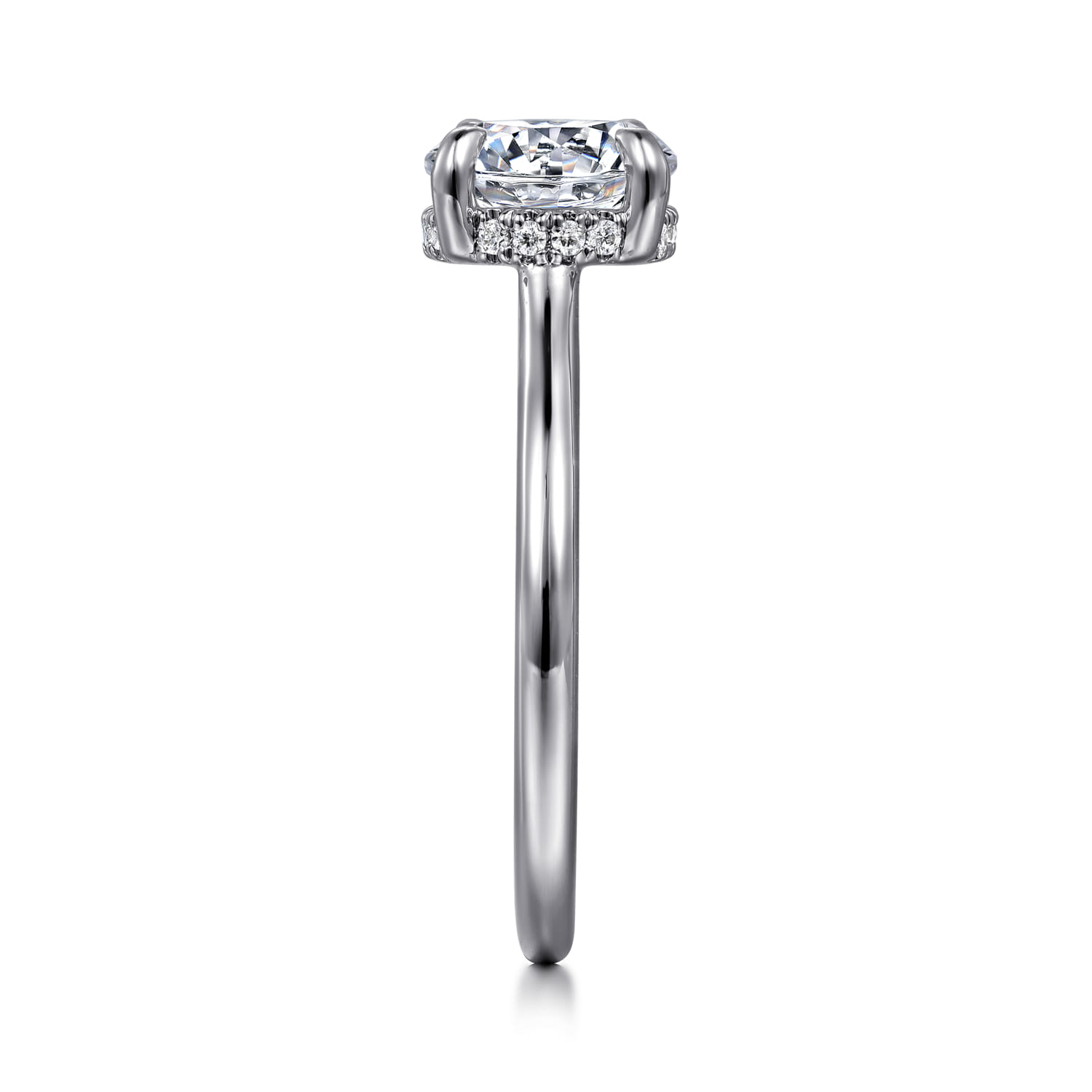 Aldon - Platinum Round Diamond Engagement Ring - 0.08 ct - Shot 5