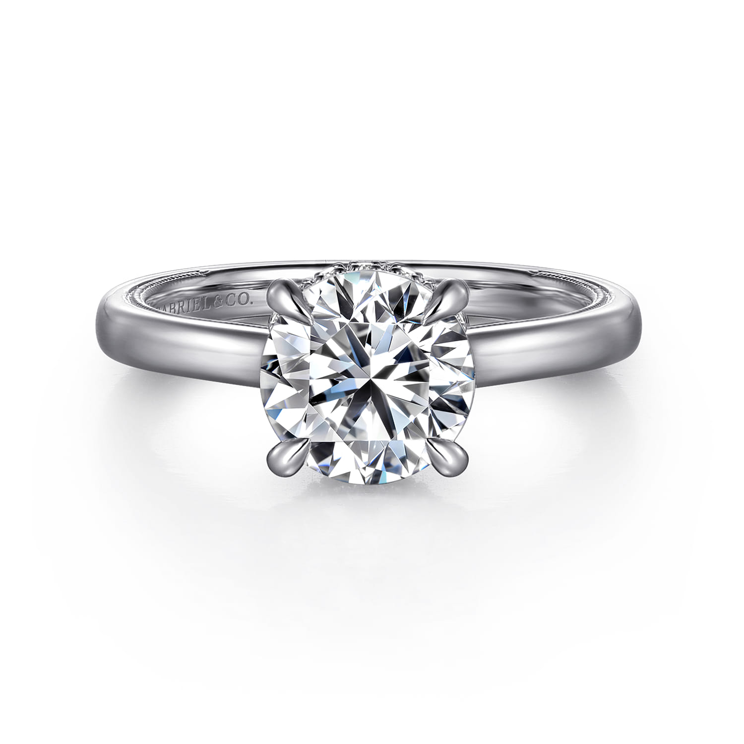 Sandi - Platinum Round Diamond Engagement Ring - 0.1 ct - Shot 1