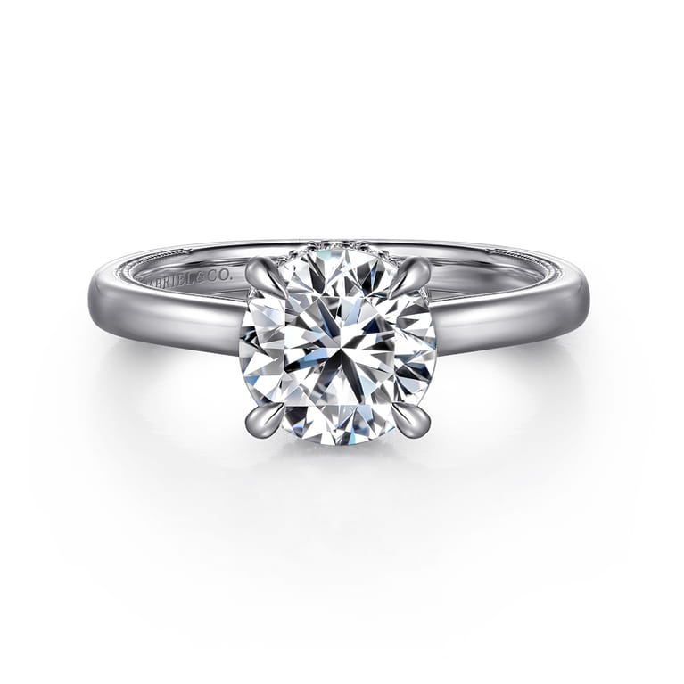 Sandi - Platinum Round Diamond Engagement Ring - 0.1 ct - Shot 1