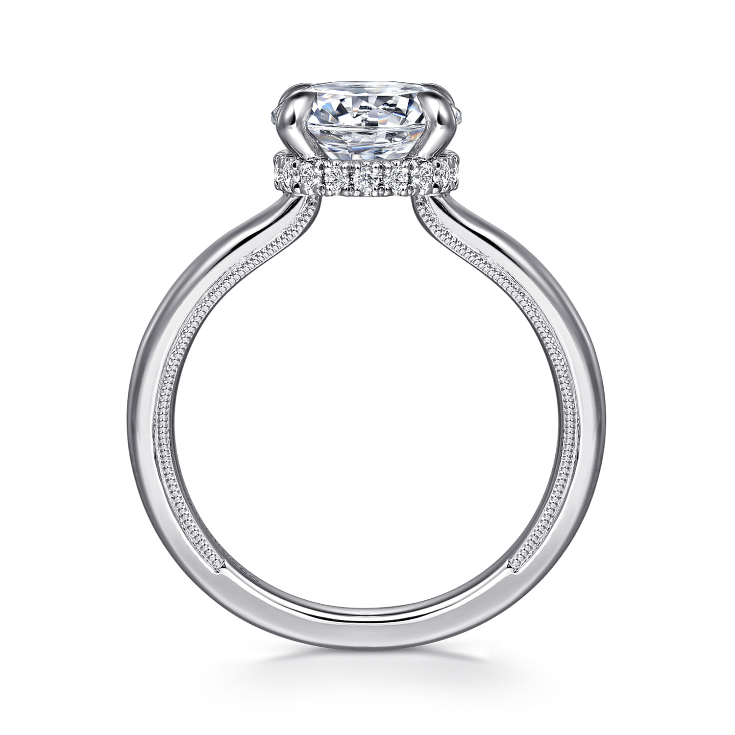 Sandi - Platinum Round Diamond Engagement Ring - 0.1 ct - Shot 2