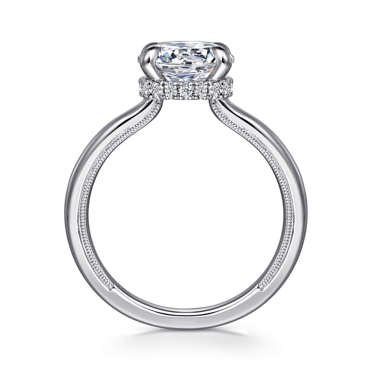 Sandi - Platinum Round Diamond Engagement Ring - 0.1 ct - Shot 2