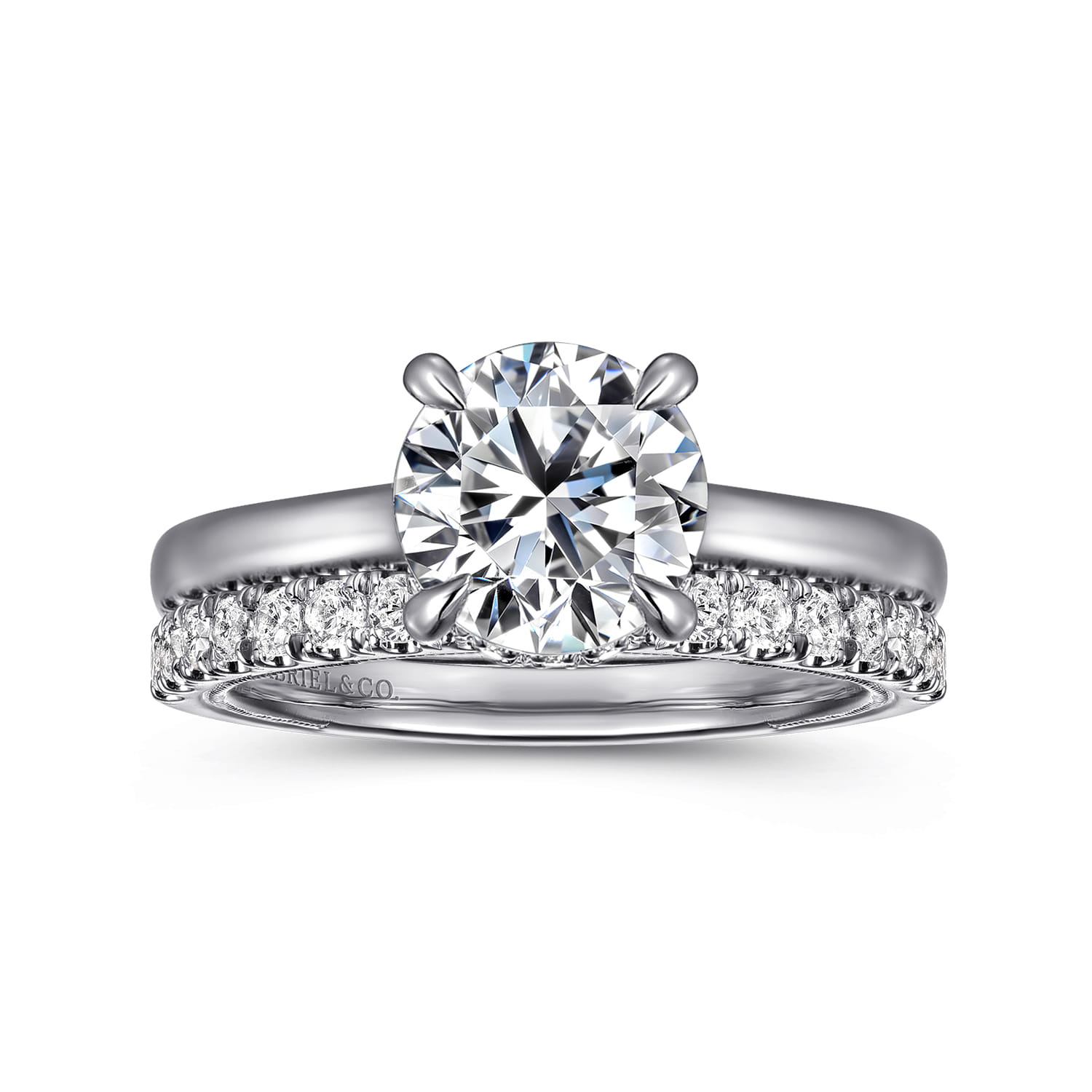 Sandi - Platinum Round Diamond Engagement Ring - 0.1 ct - Shot 4
