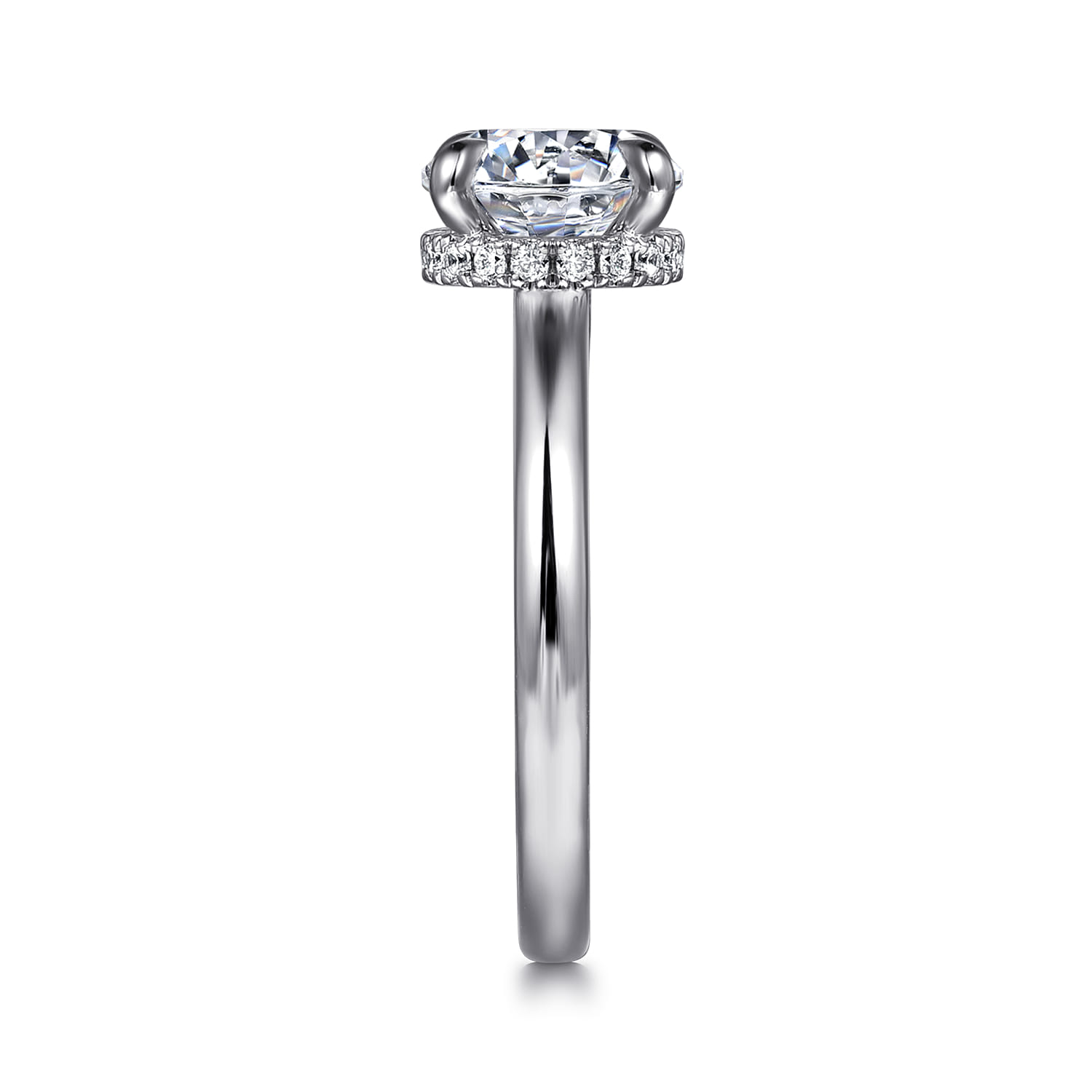 Sandi - Platinum Round Diamond Engagement Ring - 0.1 ct - Shot 5