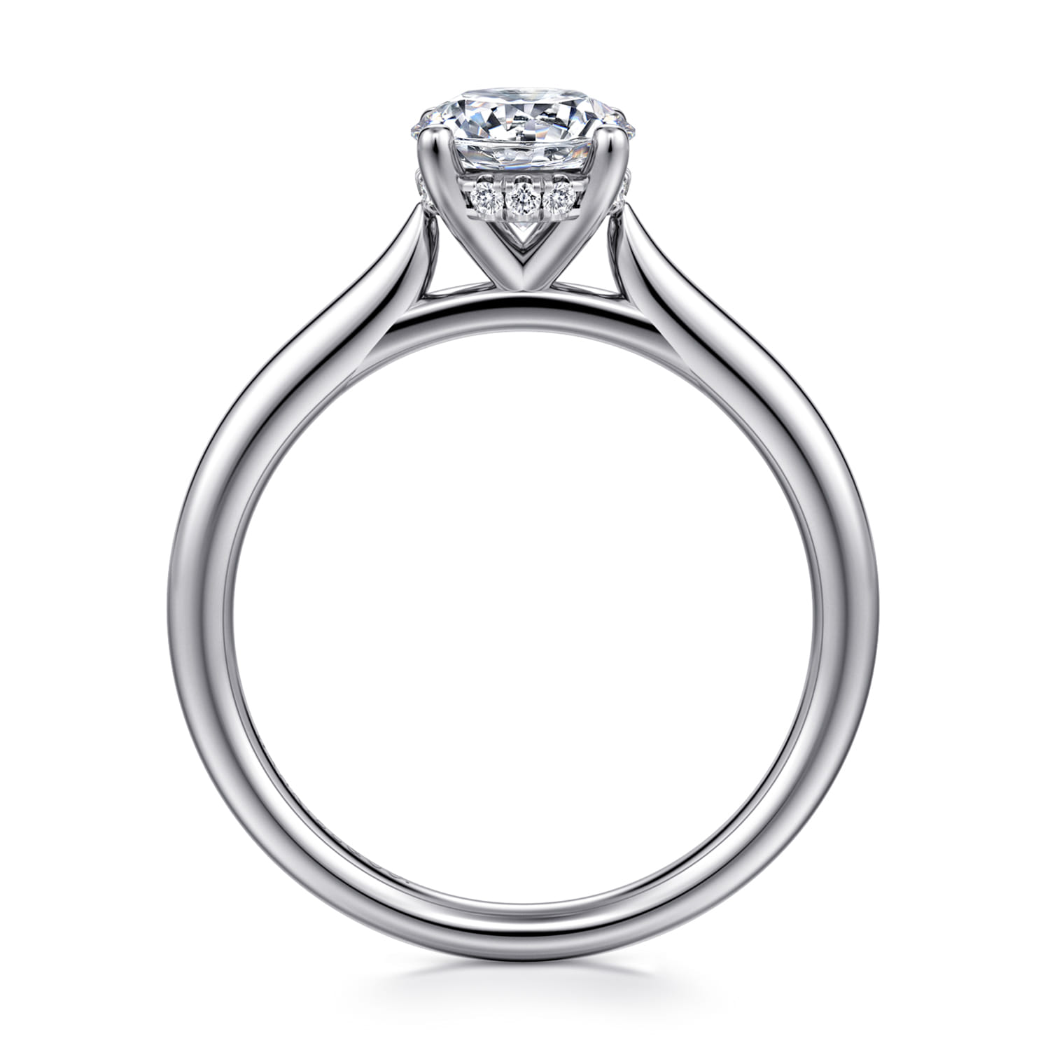 Azucena - Platinum Round Solitaire Diamond Engagement Ring - 0.05 ct - Shot 2