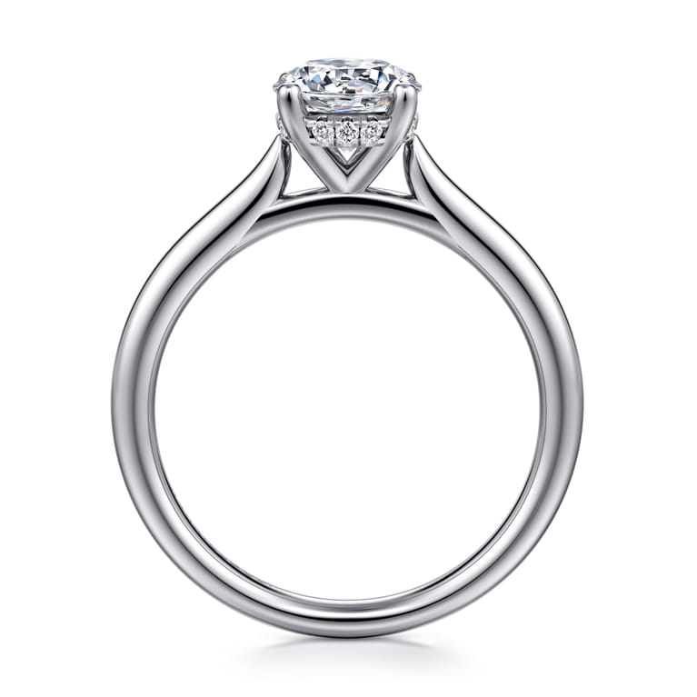 Azucena - Platinum Round Solitaire Diamond Engagement Ring - 0.05 ct - Shot 2