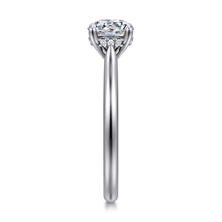 Azucena - Platinum Round Solitaire Diamond Engagement Ring - 0.05 ct - Shot 5