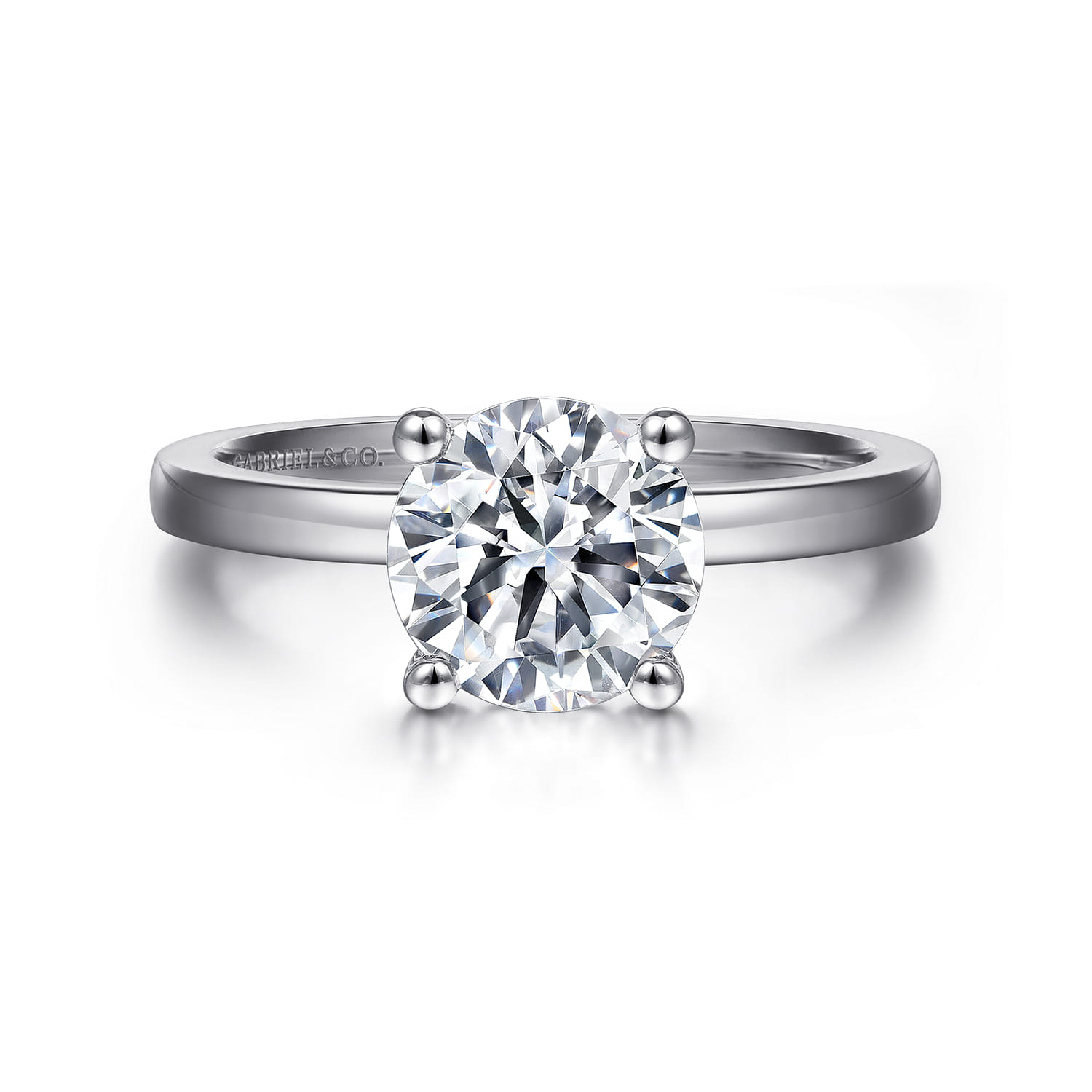 Paula - Platinum Round Diamond Solitaire Engagement Ring - Shot 1