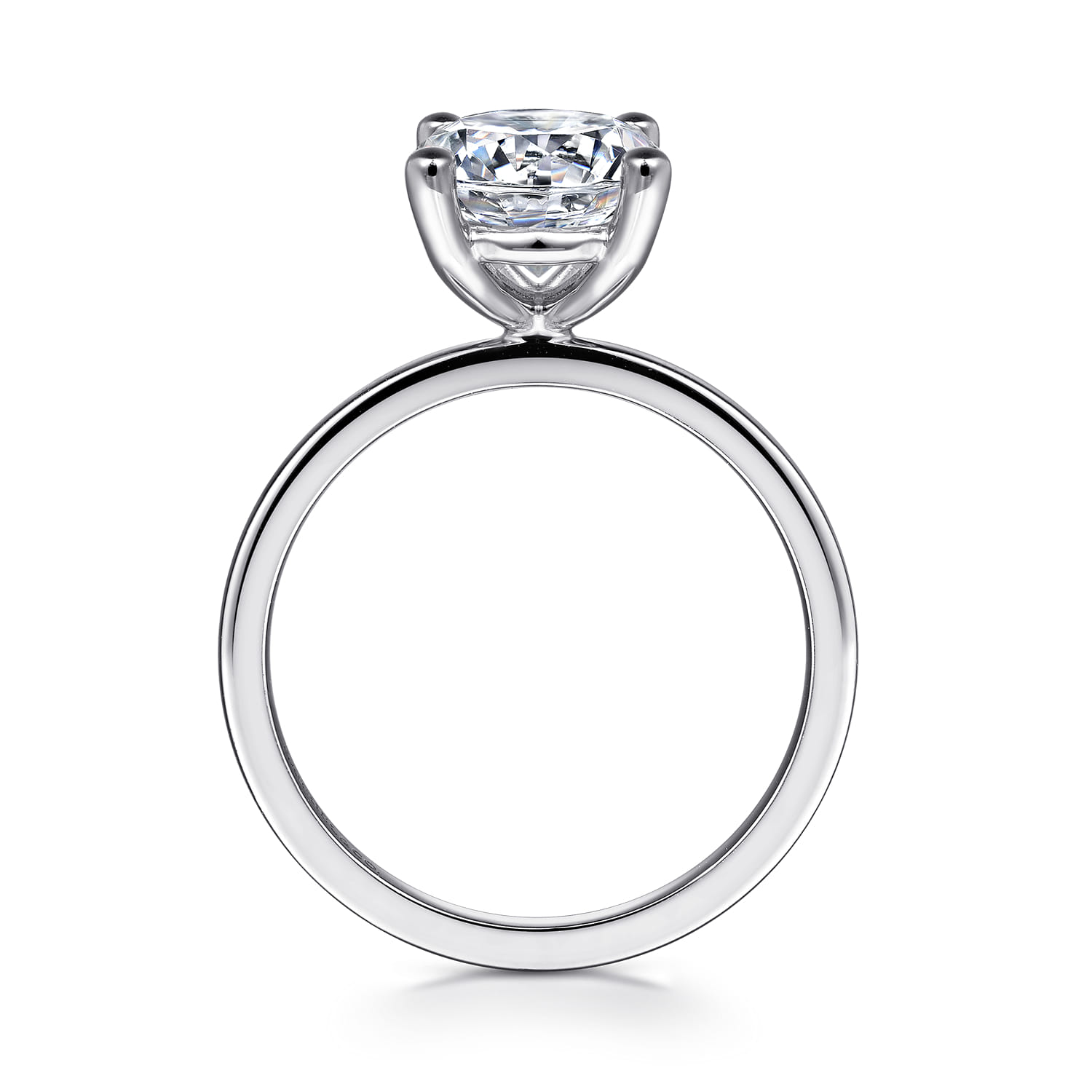 Paula - Platinum Round Diamond Solitaire Engagement Ring - Shot 2