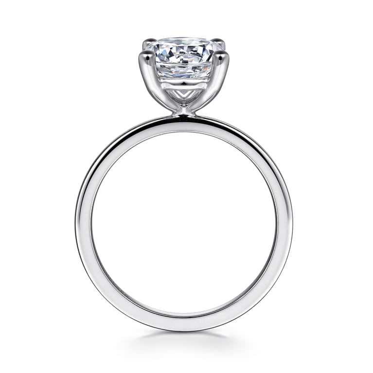 Paula - Platinum Round Diamond Solitaire Engagement Ring - Shot 2
