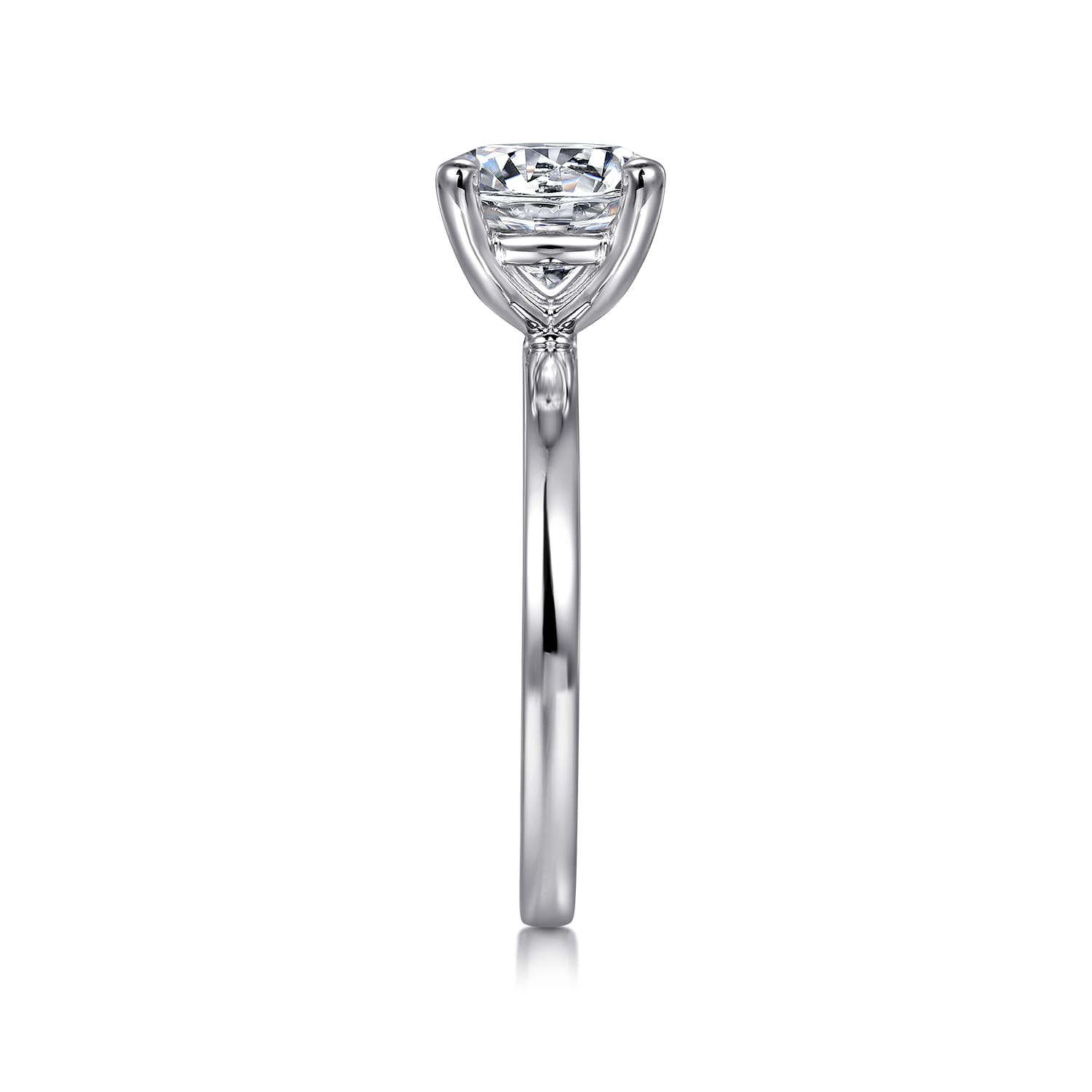 Paula - Platinum Round Diamond Solitaire Engagement Ring - Shot 4