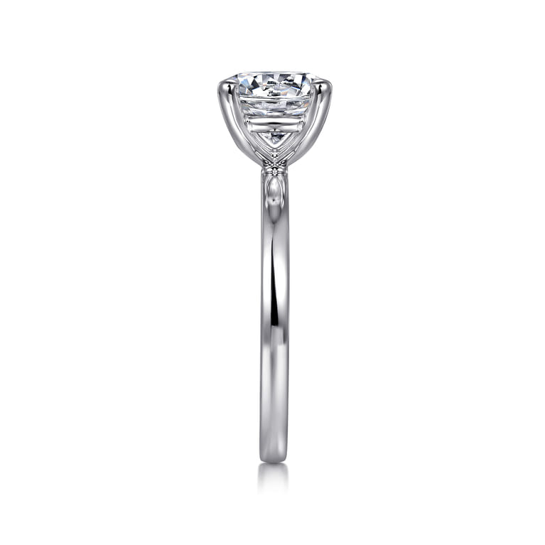Paula - Platinum Round Diamond Solitaire Engagement Ring - Shot 4