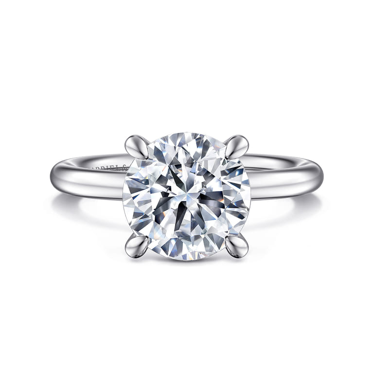 Lark - Platinum Round Solitaire Engagement Ring - Shot 1