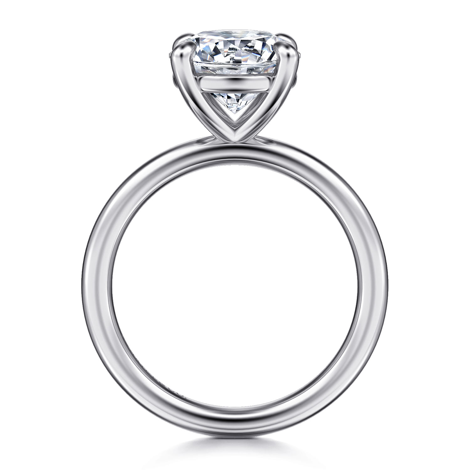 Lark - Platinum Round Solitaire Engagement Ring - Shot 2